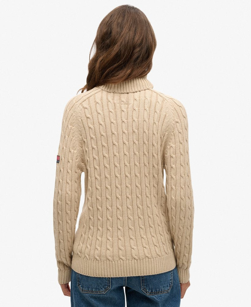 Womens' Turtleneck Long Sleeve Cable Knit Sweaters